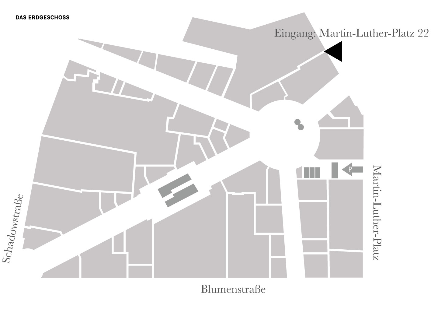 Breyer, Kaymak & Klabe Eye Surgery is located at Martin-Luther-Platz 22 on the 1st, 4th and 5th floors - Schadow Arkaden site plan