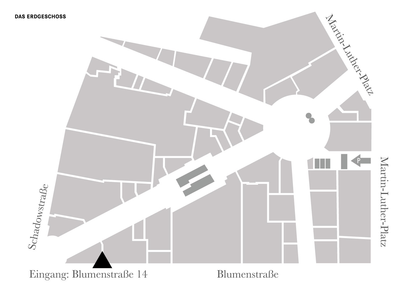 Physiotherapie am Kö-Bogen is located at Blumenstraße 14 on the 3rd floor - Schadow Arkaden site plan