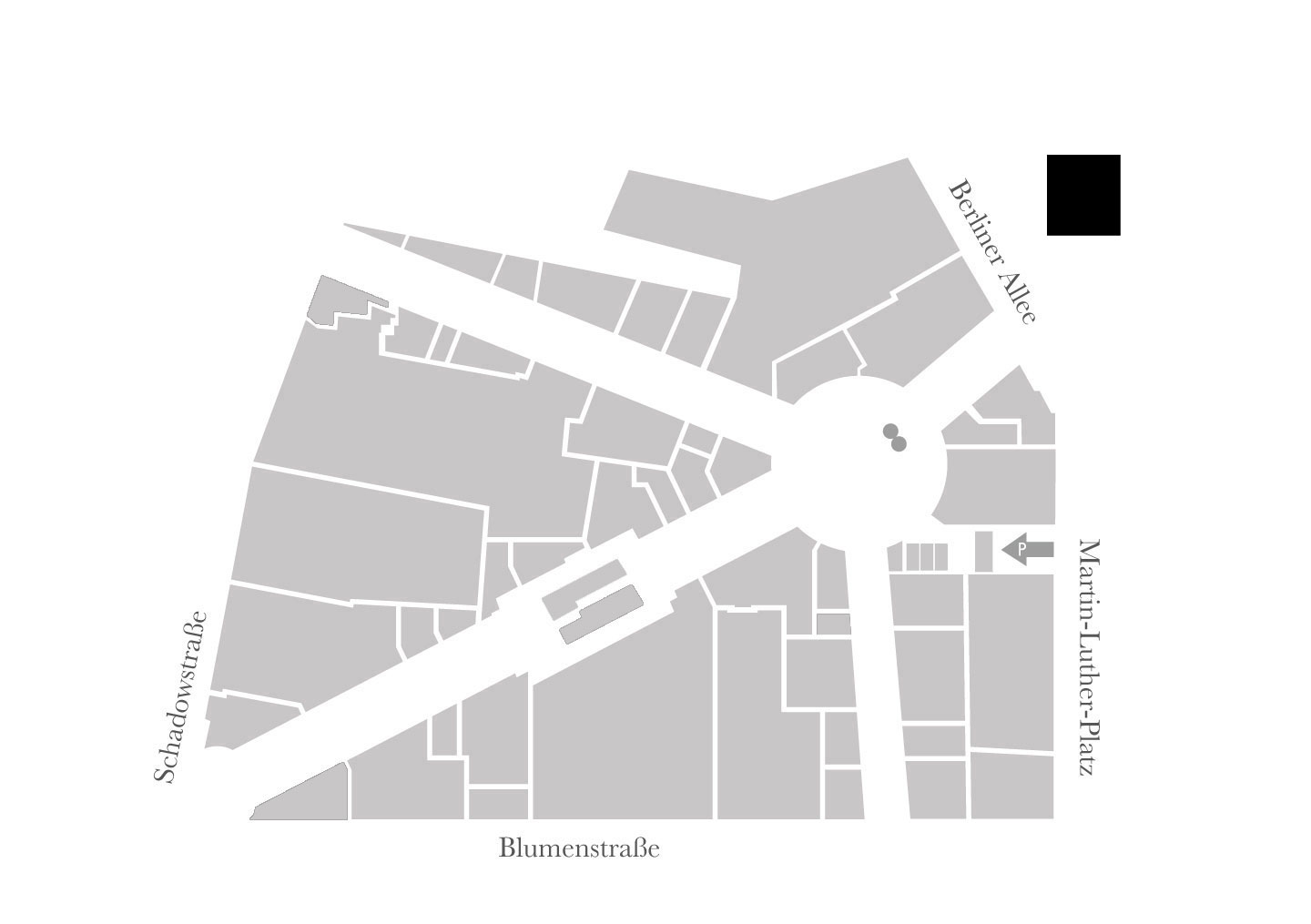 Wilma Wunder is located on Martin-Luther-Platz directly in front of the main entrance - Schadow Arkaden site plan