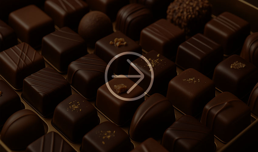 Nahaufnahme belgischer PRalinen